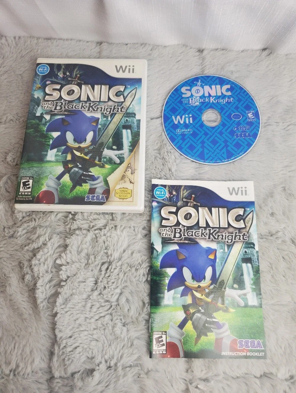 Sonic and the Black Knight (Nintendo Wii, 2009) Original Case & Manuel Works!